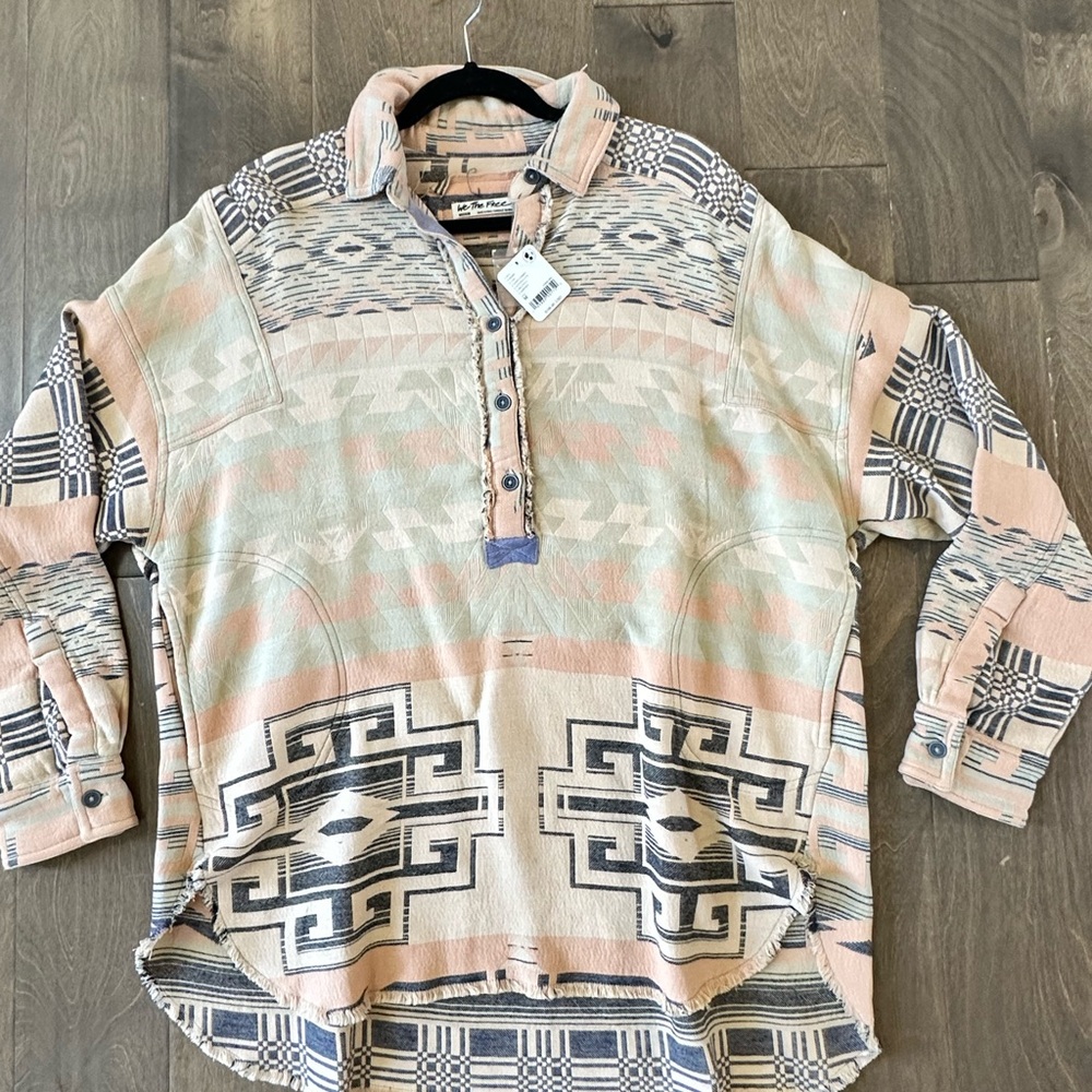 FREE PEOPLE - We the Free Cream Button Down Boxy Polo Top *sold out color*